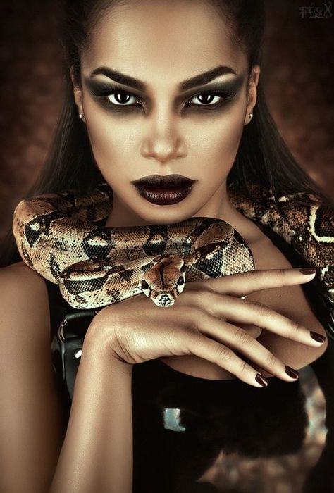 Model: Iva Basara MUA: Alexandra Shtein Accessories: Helena Romanova Assistant: Natalie Blagochinnova Retouch: Stock: DreamsTime / Shutterstock / DepositePhotos /&nbsp... Snake Photos, Snake Girl, Snake Charmer, Snake Art, Dark Metal, Close Up Portraits, A Snake, Creative Portraits, Photography Women