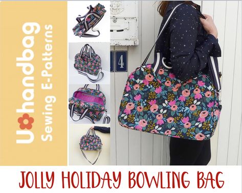 Jolly Holiday Bowling Bag Pattern Button Moon, Bowling Bag, Jolly Holiday, Practical Bag, Pouch Pattern, Bowling Bags, Craft Markets, Purse Patterns, Tote Bag Pattern