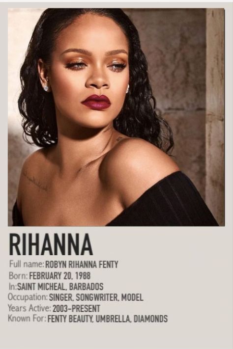 Polaroid poster of the singer, Rihanna. Rhianna Songs, Rihanna Posters, Celeb Posters, Rihanna Name, Rihanna Poster, Rihanna Music, Singer Poster, Rihanna Song, Artist Posters