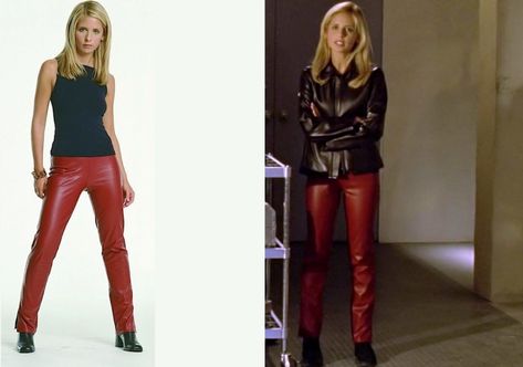 Buffy The Vampire Slayer Red Pants, Buffy Summers Halloween Costume, Buffy Summers Costume, Buffy Vampire Slayer Outfits, Buffy Halloween Costume, Buffy The Vampire Slayer Halloween, Buffy The Vampire Slayer Costume, Buffy Summers Outfits, Buffy The Vampire Slayer Outfits