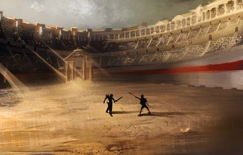 color scheme Training Field Fantasy Art, Arena Fantasy Art, Fantasy Arena, Ryse Son Of Rome, Roman Bath House, Gladiator Arena, Elder Scrolls Lore, Black Mage, Roman Baths