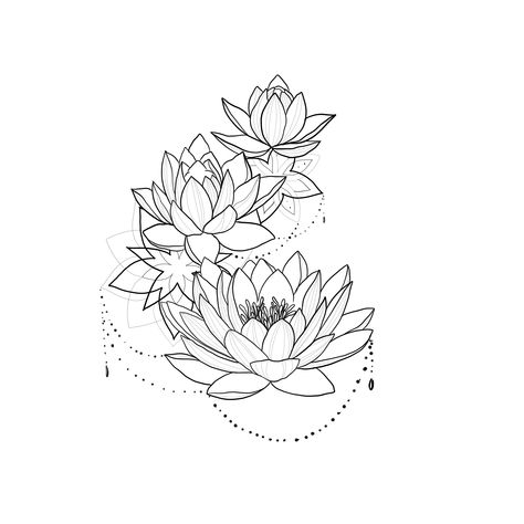 Butterfly Water Lily Tattoo, Lotus Flower Hip Tattoos Women, Lotus With Evil Eye Tattoo, Water Lily Flower Tattoo Designs, Water Lily Tattoo Design Half Sleeves, Water Lily Tattoo Stencil, Water Lily Mandala Tattoo, Realistic Lotus Flower Tattoo Design, Lotus Sleeve Tattoo Women