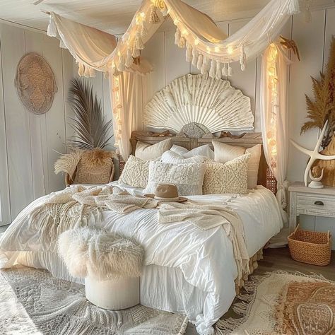 Coziest Bed, Boho Bedroom Green, Bohemian Bedroom Decor Boho, Bedroom Designs Ideas, Vibey Apartment, Organization Apartment, 2024 Bedroom, Serene Environment, Dream Bedroom Inspiration