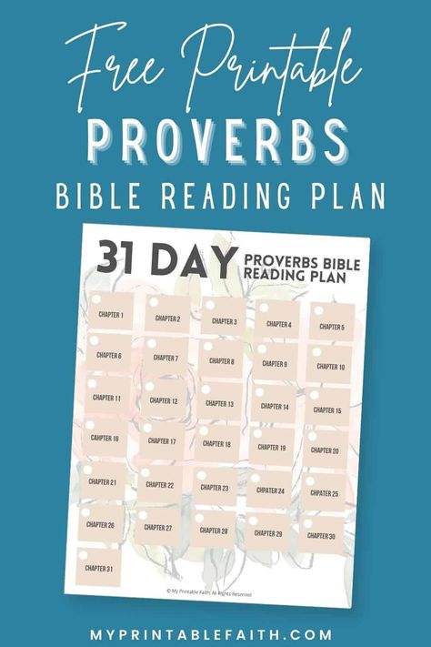 The book of Proverbs is often referred to as the book of wisdom. It is made up of short sayings, or proverbs, about wisdom and about life. There are 31 chapters in the book of Proverbs, which make it the perfect book to study in one month, reading one chapter a day. Download this FREE bible reading plan and tick off each day as you complete it. #bibleverses #biblereadingplan #scripture #proverbs Proverbs Reading Plan, Proverbs Chapter 1, The Book Of Wisdom, Journaling Scripture, Scriptures For Kids, Book Of Wisdom, The Book Of Proverbs, Short Sayings, Bible Readings