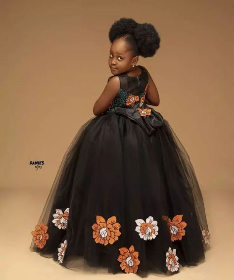 Ball Gown Dresses For Children, Kids Ball Gown Styles, Baby Ankara Dress, Style For Kids Girls Outfit Ankara, Children Ankara Ball Gown Styles, Kids Ball Gowns Princesses, Ankara Gown For Kids Girl, Children's Gown Styles, Children Ball Gown Styles