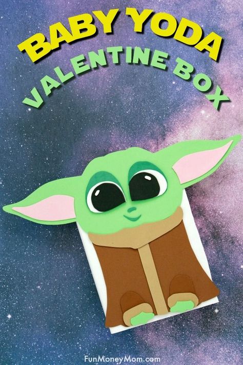 Baby Yoda Valentine Box - This Star Wars valentine box is perfect for even the littlest Star Wars fans! If you're looking for valentines box ideas, Baby Yoda is going to be the hit of the holiday! #babyyodavalentinebox #babyyoda #valentineboxideas #valentinecraft Baby Yoda Valentine, Star Wars Valentines Box, Yoda Valentine, Valentines Box Ideas, Star Wars Valentine, Valentines Day Box, Girls Valentines Boxes, Valentine Boxes For School, Kids Valentine Boxes