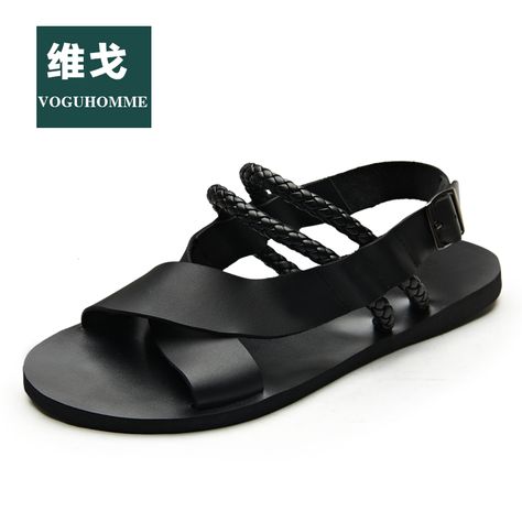 Vogu homme sandals male cowhide male sandals genuine leather summer breathable sandals male $45.98 Business Sandals, Male Sandals, Men Fashion 2020, Leather Slippers For Men, Mens Footwear, Slippers For Men, Men Sandals, Fantastic Shoes, Men's Slippers