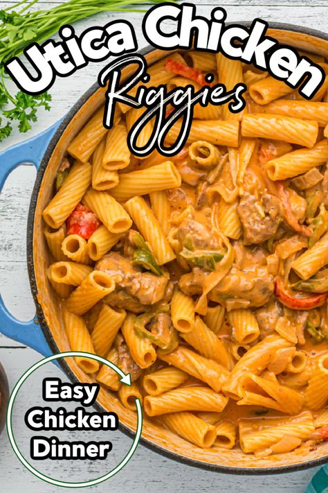 Chicken Riggies Utica, Chicken Riggies Recipe, Chicken Riggies, Utica New York, Nourishing Recipes, Pasta With Chicken, Rigatoni Pasta, Spicy Dishes, Cheesy Sauce