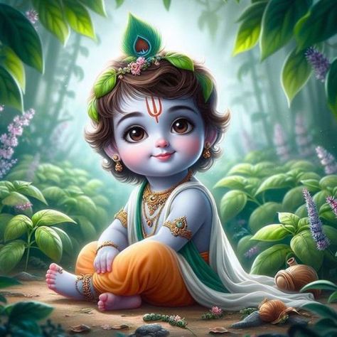 Animated Krishna, Hare Krishna Hare Ram, Kishori Ji, Brilliant Quotes, Bal Krishna Photo, God Krishna, Animation Camera, Ram Image, God Artwork