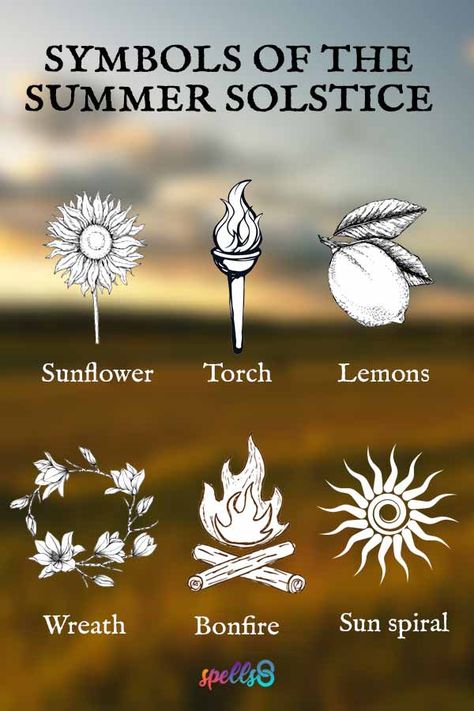 Summer Solstice Tattoo Ideas, Summer Solstice Symbols, Summer Solstice Traditions, Litha Symbols, Summer Solstice Tattoo, Summer Solstice Activities, Summer Solstice Quotes, Summer Equinox, Summer Solstice Ritual