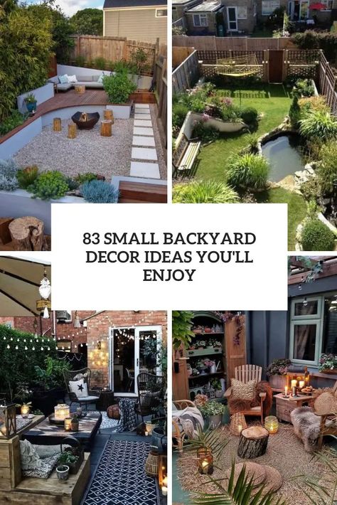 small backyard decor ideas you'll enjoy cover Small Backyard Decor Ideas, Small Backyard Decor, Backyard Decor Ideas, Tiny Garden Ideas, Home Garden Ideas, Cozy Garden, Small Yard Landscaping, Backyard Sanctuary, Rustic Backyard