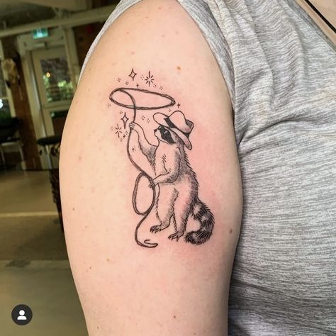 Tatuaje Studio Ghibli, Raccoon Tattoo, Dog Tattoo Ideas, Cowboy Tattoos, Western Tattoos, Sick Tattoo, Aesthetic Tattoo, Time Tattoos, Dream Tattoos