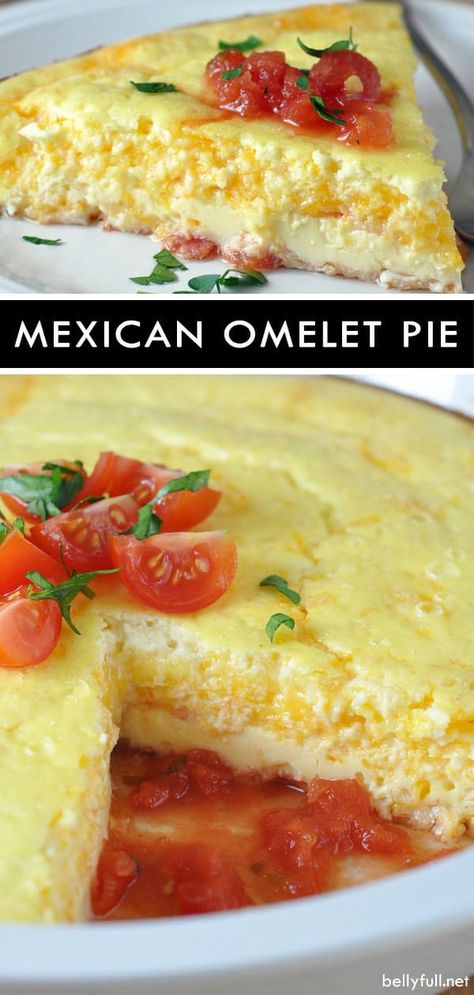 This Mexican Omelet Pie is a tender and thick omelet with a fiesta of flavor! Great for breakfast, brunch, or dinner! #omelette #omeletterecipe #mexicanomelette #mexicanbreakfast Dinner Omelette, Impossible Pies, Mexican Meals, Mexican Breakfast Recipes, Weekday Breakfast, Mexican Breakfast, Savory Pies, Omelette Recipe, Egg Dishes