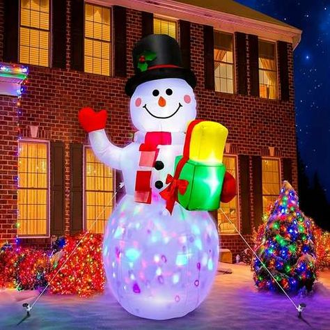 Snowman Outdoor Decorations, Christmas Blow Up, Inflatable Christmas Decorations Outdoor, Inflatable Decorations, Christmas Yard Decorations, Led Color Changing Lights, Christmas Inflatables, Led Christmas Lights, Christmas Yard