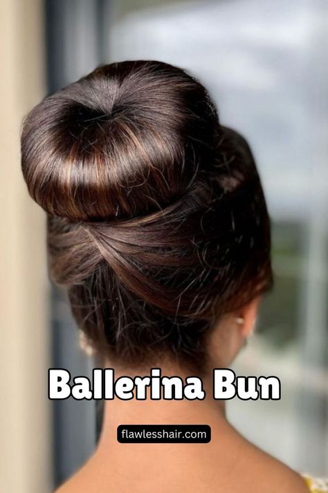 Ballerina Bun Elegant Buns, Pigtails Hair, Ballerina Hair, High Bun Hairstyles, Ballerina Bun, Elegant Bun, The Ballerina, High Bun, Hair Dos