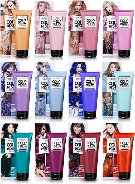 L'Oreal - Colorista Colorista Hair Dye, Loreal Hair Dye, Hair Color Names, Wash Out Hair Color, Loreal Colorista, Hair Dye Brands, Loreal Hair, Temporary Hair Dye, Korean Hair Color