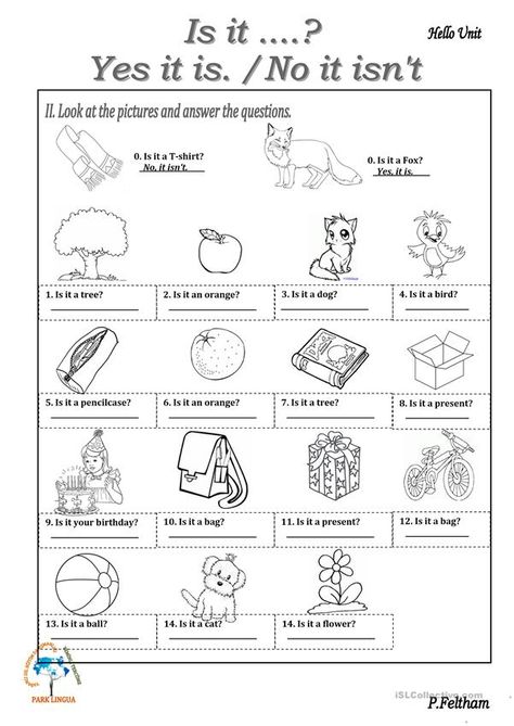 Is Isn't Worksheet, Yes It Is No It Isn't Worksheet, Yes It Is, English For 2nd Grade, Verb To Be Questions Worksheet, To Be Worksheet For Kids, Verb To Be Worksheets For Kids, Verb To Be, Yes Or No