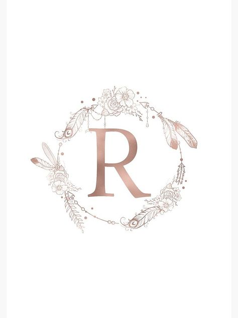 Letter R Rose Gold Pink Initial Monogram by naturemagick Letter Monogram, Initial Monogram, Rose Gold Pink, Letter R, Gold Initial, Initial Letter, Spiral Notebook, Notebook, Monogram