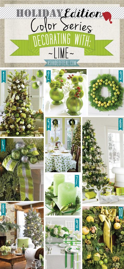 Lime Green Christmas, Green Xmas, Home Decor Colors, 12 December, Christmas Trends, Holiday Colors, Limes, Green Christmas, Christmas Decorating