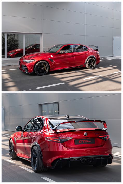 As if the Alfa Romeo Giulia Quadrifoglio couldn't get more impressive, along come the hard-core GTA and GTAm sport-sedan models to blow our minds. Tap for all of the details and specs. Auto Alfa Romeo, Alfa Romeo Giulia Gta, Cars Brands, Alfa Cars, Alfa Romeo Gta, Alfa Romeo Giulia Quadrifoglio, Alfa Romeo Gtv, Alfa Romeo Stelvio, Alfa Alfa