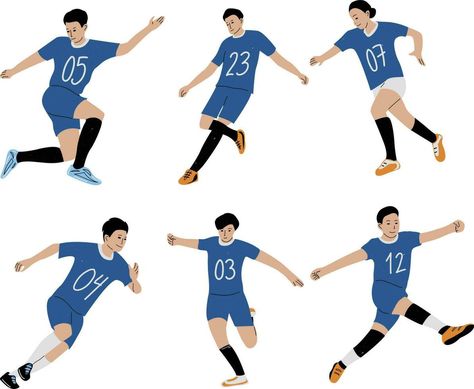 football players vector. Soccer player in action. Set of soccer players. Vector illustration. Mural Design, Soccer Players, Football Players, Character Illustration, Vector Illustration, Soccer, Football, Photoshop