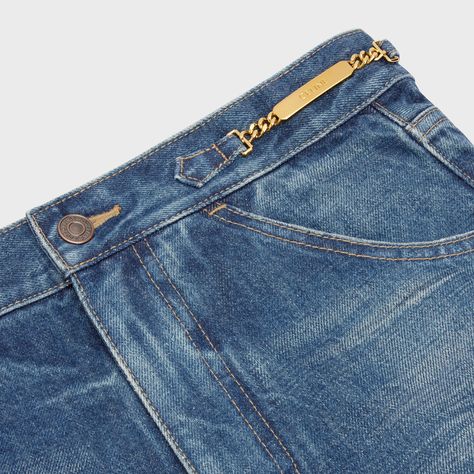 FLARED JEANS IN DARK UNION WASH TWILL - DARK UNION WASH | CELINE Celine Denim, Trend Jeans, Denim Fashion Women, Denim Inspiration, Denim Ideas, Guys Clothing Styles, Love Jeans, Metal Tags, Handbags Leather