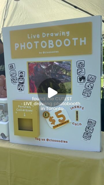 What’s Her Budget | Toronto content creator on Instagram: "the cutest photobooth in toronto 🥺   ✍️ you have till 4pm today to visit @cloooodles for the cutest LIVE drawing photobooth for only $5! Thank you so much I love how you included me and my photographer camera 🥰  📍 Michael Power Park @localmrkt & @villageofisling is hosting many vendors + free kids face painting till 4pm today only!   👚top: @garageclothing  👖 pants: @uniqlocanada   — #toronto #todotoronto #photobooth #livedrawing #cute #dateideas #cheapdateideas #funactivities #familyfun #torontotourism #thingstodo #solodate #korean #drawing #portraits #doodles #contentcreator" Photobooth Drawing, Photobooth Design, Korean Drawing, Kids Face Painting, Community Farm, Cheap Date Ideas, Wedding Photobooth, Live Drawing, Drawing Portraits