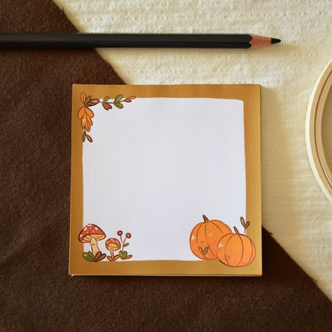 How To Make Memo Pad, Journal Ideas Design, Autumn Notebook, Academia Inspiration, Cute Memo Pad, Autumn Printables, Planner Vision Board, Notepad Design Ideas, Autumn Elements