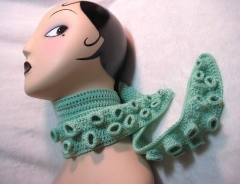 il_570xN.238547346 Crochet On Headband, Weird Crochet Scarf, Funny Crochet Scarf, Crochet Weird Stuff, Crochet Weird, Weird Crochet Patterns, Weird Crochet, Scarf Inspiration, Scarf Crochet