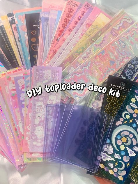 DIY Toploader Deco Kit read Description Kpop Bts - Etsy Australia Bts Stationary, Toploader Deco, Kpop Diy, Interesting Facts About Yourself, Diy Wallet, Clear Card, Card Sleeve, Kpop Bts, Artist Trading Cards