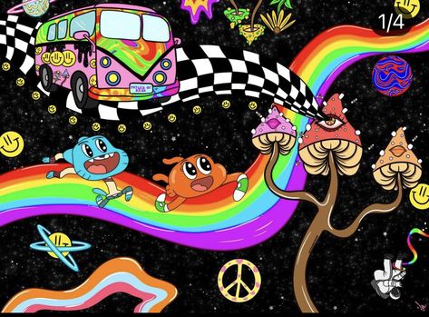 Trippy Cartoon Painting Ideas, Cartoon Painting Ideas, Planet Painting, Sharpie Drawings, Trippy Cartoon, Cartoon Painting, Room Redo, Trippy Art, Care Bears