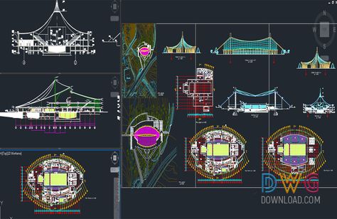 Dwg Download -Full Indoor Swimming Pool Project Convention Center Design, Swimming Pool Plan, Conceptual Sketches, Indoor Swimming Pool, Olympic Swimming, People Faces, Pool Swimming, Architecture Concept Diagram, Drawing People Faces