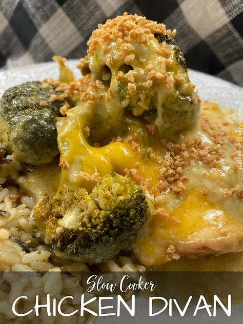 Olla-Podrida: Slow Cooker Chicken Divan Chicken Broccoli Divan, Chicken Divan Recipe, Multi Cooker Recipes, Slow Cooker Broccoli, Chicken Divan, Leftover Ham Recipes, Multi Cooker, Crockpot Cooking, Crockpot Recipes Slow Cooker