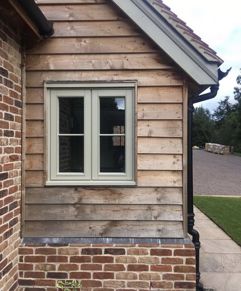 Barn Conversion Exterior, Wood Cladding Exterior, Oak Cladding, Cotswold House, Timber Garage, Exterior House Renovation, Larch Cladding, Oak Framed Buildings, House Cladding