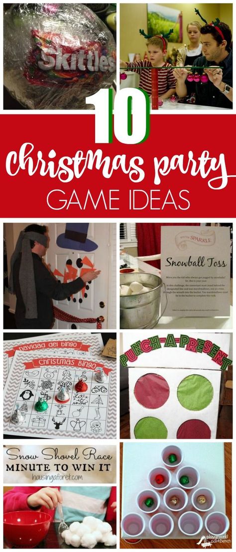 10 Christmas Party Game Ideas that are a blast for the whole family on http://prettymyparty.com. Christmas Party Game Ideas, Christmas Party Ideas For Teens, Party Game Ideas, Xmas Games, Adult Christmas Party, Work Christmas Party, Christmas Games For Kids, Christmas Bingo, Fun Christmas Games