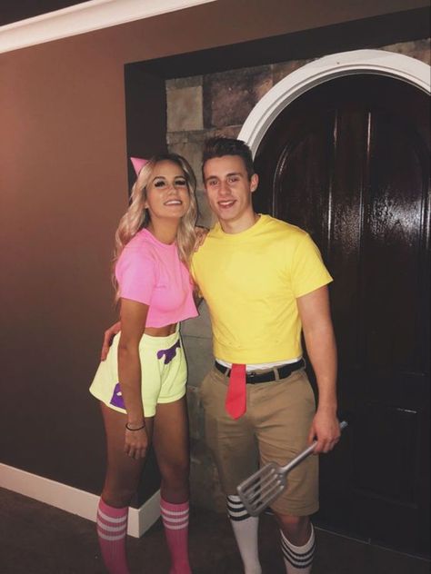 Spongebob And Patrick Costumes, Cute Couples Costumes, Unique Couple Halloween Costumes, Funny Couple Halloween Costumes, Diy Couples Costumes, Halloween Couple, Halloween Costumes For 3, Couple Costumes, Duo Halloween Costumes