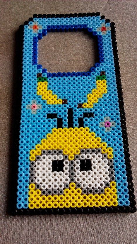 Minion door hanger hama beads by Lucia Chan Hama Beads Door Hanger, Perler Bead Door Hanger Pattern, Perler Door Hanger, Perler Bead Door Hanger, Minion Door, Hamma Beads Ideas, Easy Perler Bead Patterns, Perler Creations, Pearl Beads Pattern