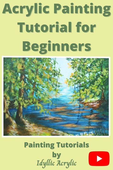 Acrylic Painting Tutorials Step By Step Easy, Easy Painting Tutorials, Tutorial Acrylic Painting, Painting Tutorial Acrylic, Easy Acrylic Painting For Beginners, Acrylic Landscapes, Beginners Painting, Easy Acrylic Painting, Colour Mixing