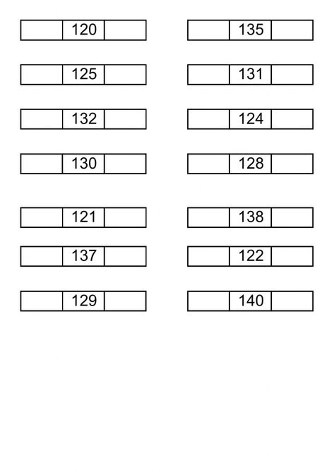 Ejercicio de ANTERIOR I POSTERIOR 120-140 Anterior Y Posterior, Kids Math Worksheets, Math For Kids, Math Worksheets, The 100, Education