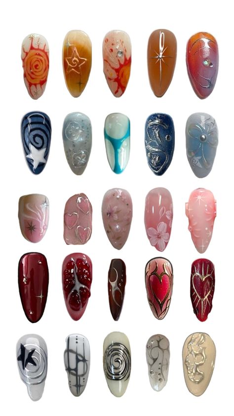 Alternative Nails Designs, Grunge Nail Art, Alternative Nails, Short Nail Manicure, Witchy Nails, Hippie Nails, Grunge Nails, Simple Gel Nails, Pretty Gel Nails