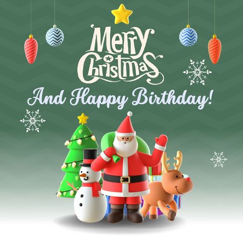 Christmas Birthday Wishes, December Birthday Quotes, Happy Birthday And Merry Christmas, Born On Christmas Day, Belated Happy Birthday Wishes, December Born, Christmas Birthday Cards, Romantic Birthday Cards, Sweet Good Morning Images