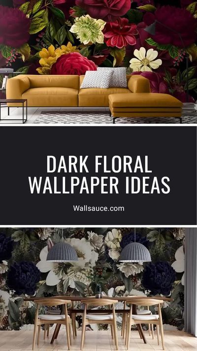 Moody, powerful and fantastic wall statements, dark floral wallpaper is bigger than ever. As well as bringing nature indoors, they are utterly timeless and classic. As well as beautiful bold print wallpapers, dark florals are quietly versatile. Perfect in a boudoir master bedroom, lounge, bathroom or even for a wedding selfie wall, moody floral wallpapers add a touch of colour and sumptuous pattern to any space. Head to Wallsauce.com to discover more dark floral interior ideas! Lounge Bathroom, Maroon Walls, Dark Floral Wallpaper, Marble Effect Wallpaper, Wedding Selfie, Moody Wallpaper, Wallpapers Dark, Selfie Wall, Floral Wallpapers