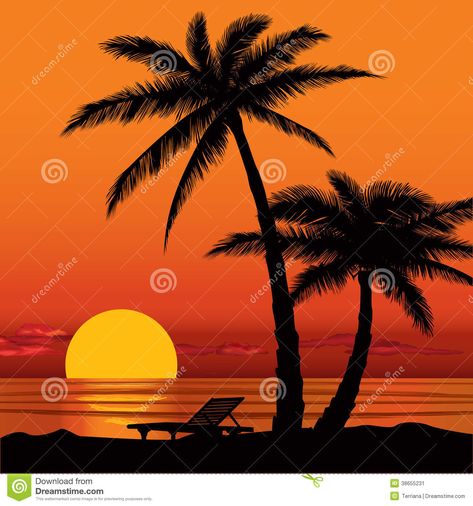 Tree Silhouette Painting, Tree Silhouette Sunset, Holidays Background, Beach Sunset Painting, Palm Tree Sunset, Palm Tree Silhouette, Sunset Silhouette, Silhouette Painting, Seni 3d