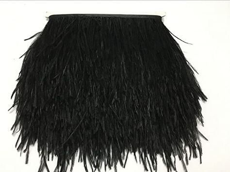 Amazon.com: AMIZOB Set of 2 Yards Genuine Ostrich Feathers Craft Fringe Trim in 4inch in Width (Black): Arts, Crafts & Sewing Diy Dress Sewing, Fringe Diy, Latin Wedding, Feather Fringe, Ostrich Feather Trim, Coloured Feathers, Diy Wedding Dress, Feather Crafts, Feather Art