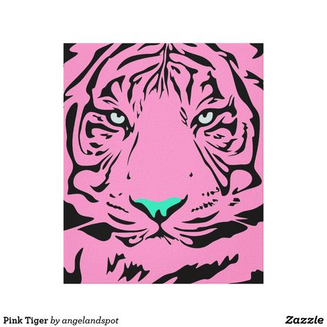 Chic Pop Art Pink Tiger Canvas Print Tiger Year, Surealism Art, Tiger Artwork, Tiger Drawing, Tiger Canvas, Pink Tiger, Tiger Painting, Animal Print Wallpaper, Glitter Canvas