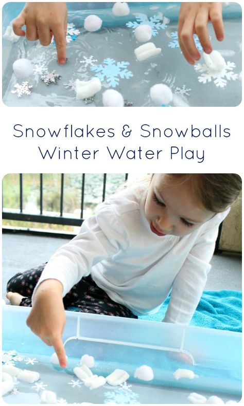 Snowflakes and Snowballs Winter Water Play for Toddlers and Preschoolers Snow Activities For Preschool, Water Play For Toddlers, Snow Activities, Winter Activity, Winter Activities For Kids, Winter Schnee, Activities For Preschool, Winter Preschool, Water Table