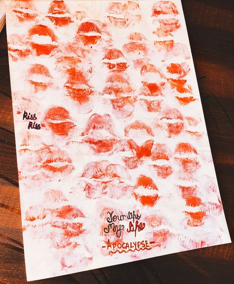 Kiss Paper Trend Aesthetic, Kiss Paper Trend, Kiss Paper, Your Lips My Lips Apocalypse, First Kiss Quotes, Lipstick Print, Paper Aesthetic, Lip Print, Weird Shapes