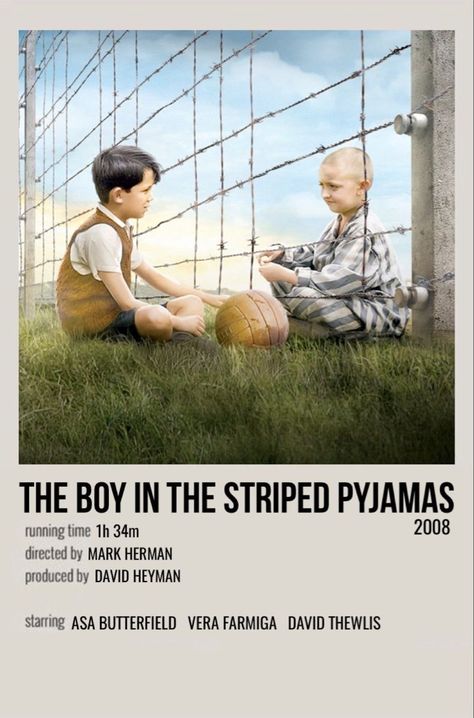 English Films Movies, The Boy In The Striped Pajamas, Boy In Striped Pyjamas, Boy In The Striped Pajamas, Jewish Boy, Polaroid Movie Poster, Striped Pajamas, Movies For Boys, Film Posters Minimalist