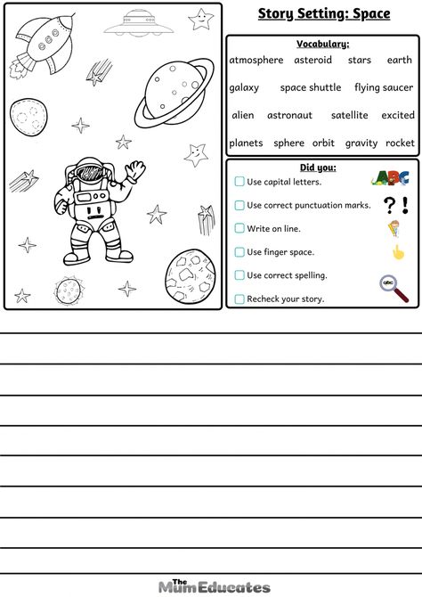 Free 15+ Story Settings Description Writing Frames - The Mum Educates Writing Prompts 3rd Grade, 3rd Grade Reading Comprehension, 3rd Grade Reading Comprehension Worksheets, Space Vocabulary, Description Writing, Written Expression, Creative Writing Worksheets, Story Settings, Picture Writing