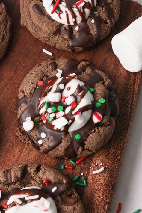 Chocolate Cookies Gluten Free, Gluten Free Hot Chocolate, Mexican Hot Chocolate Cookies, The Perfect Cookie, Hot Cocoa Cookies, Gluten Free Candy, Cookies Gluten Free, Christmas Baking Recipes, Hot Chocolate Cookies